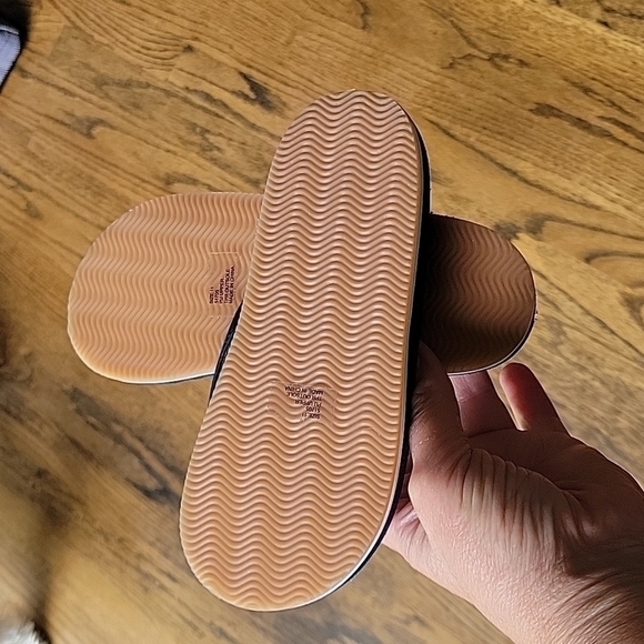 Hanna Anderson Striped Blue White Thong Flip Flops Rubber Waterpoof Pool Sz.11 - Picture 4 of 11